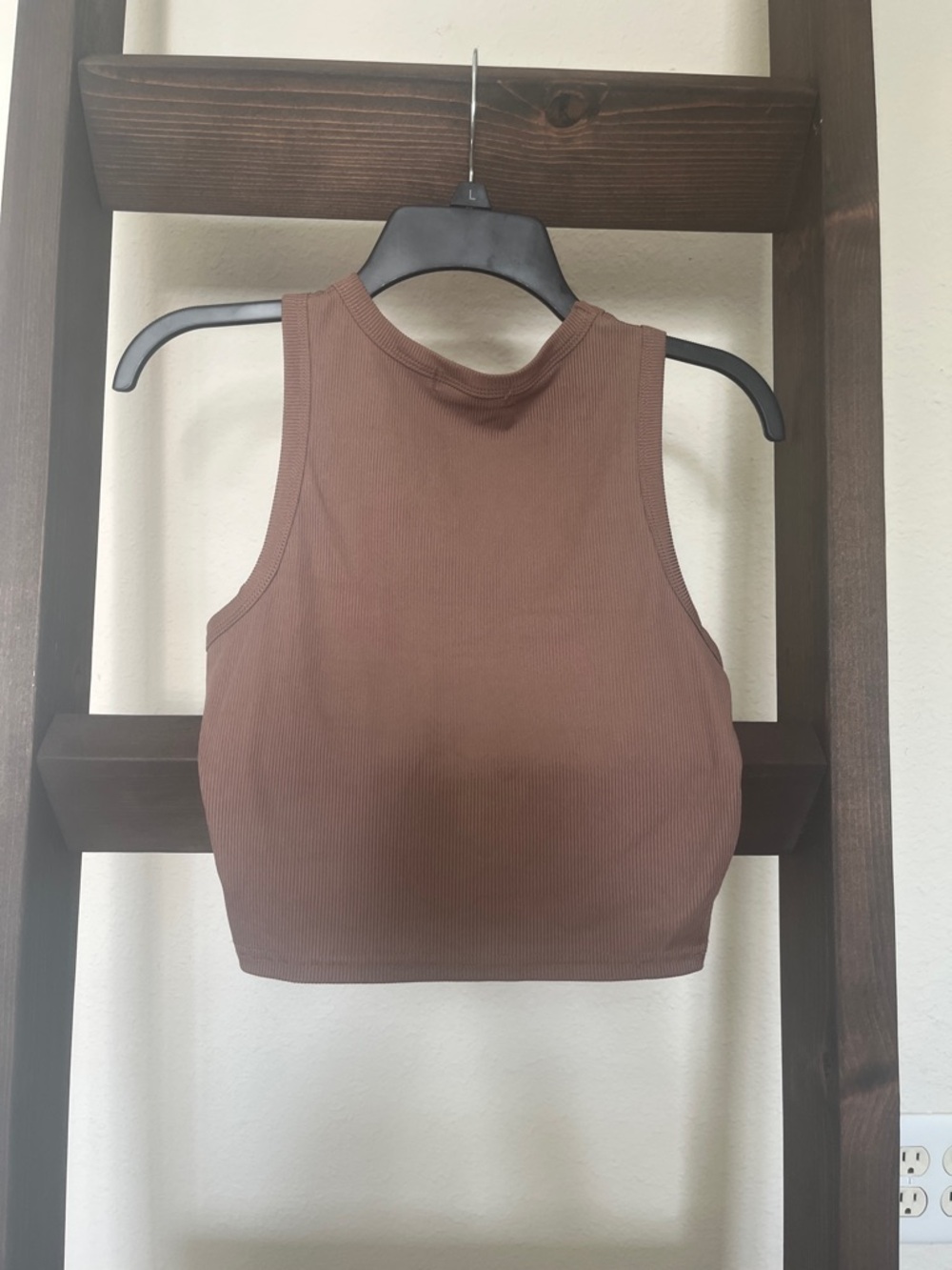 Brown Ribbed Tank Top - Picture 2 of 2